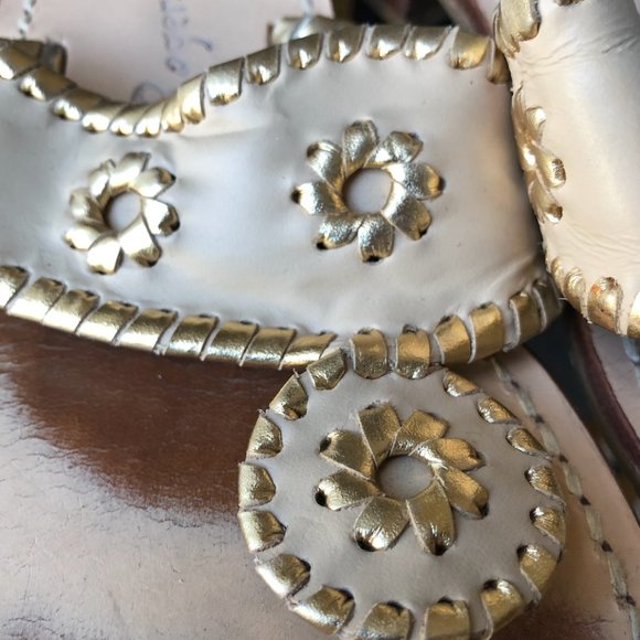 Jack Rogers 10 Cream/Gold - Picture 3 of 5